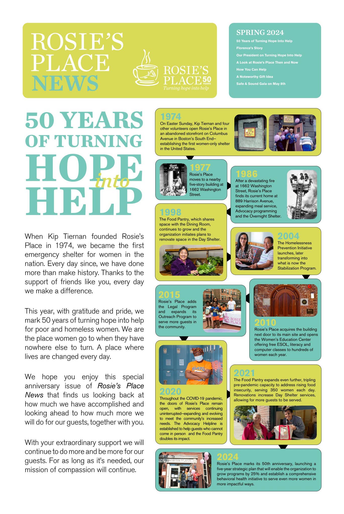 Founding by Kip Tiernan and 1974 Origins